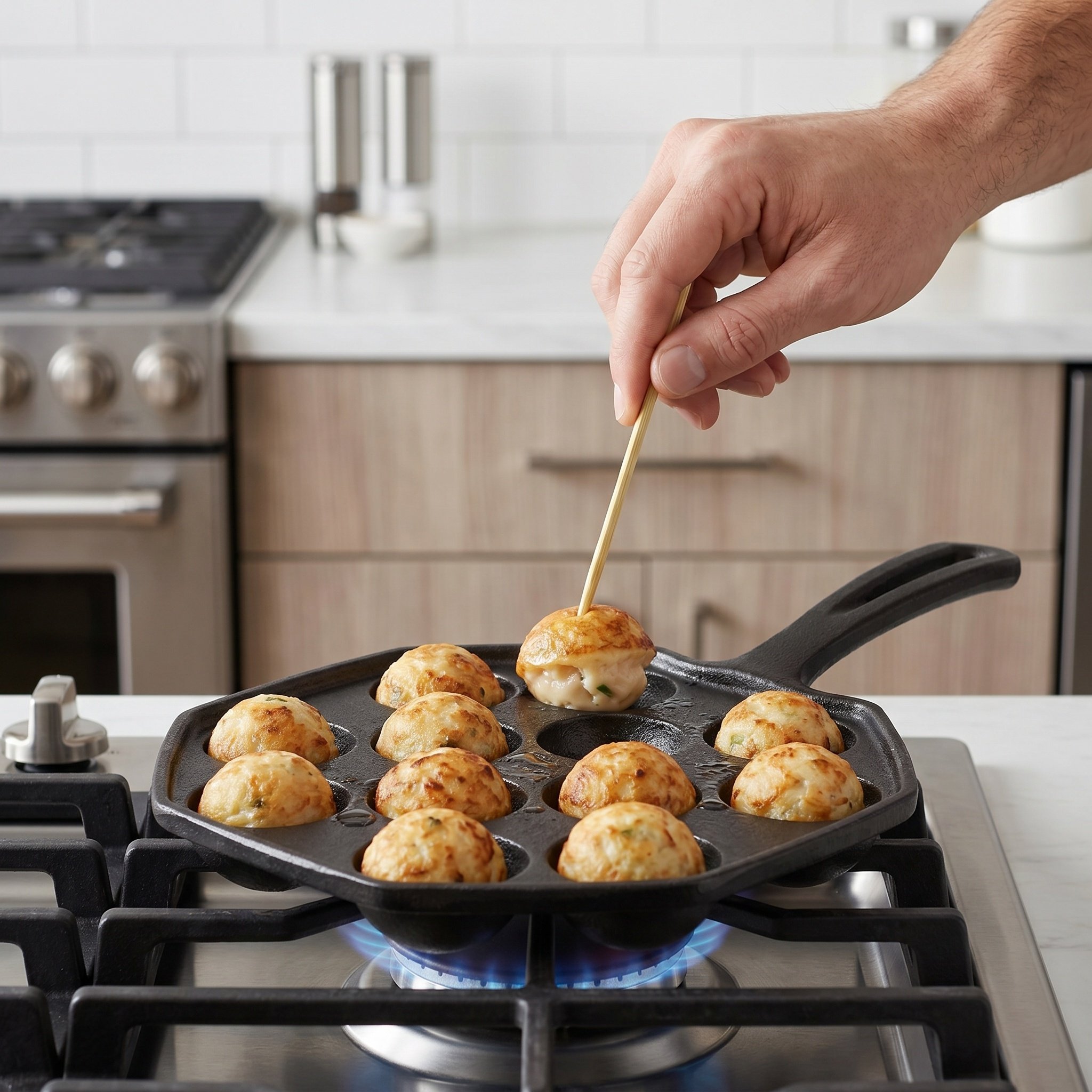 Takoyaki Grill Plate - 12 Molds Takoyaki Pan Cast Iron