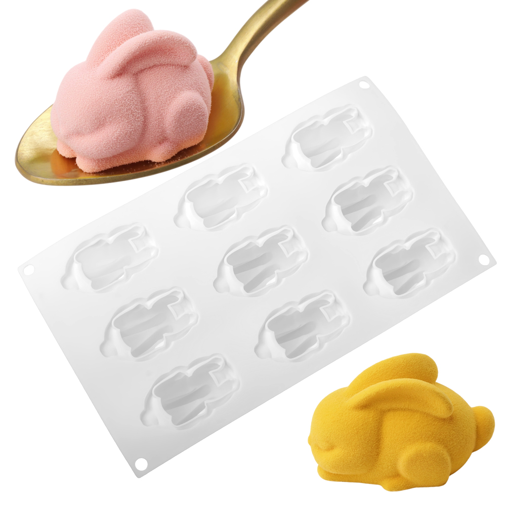 9-Cell Squatting Long Eared Ra - Bunny Cake Mold recension och pris
