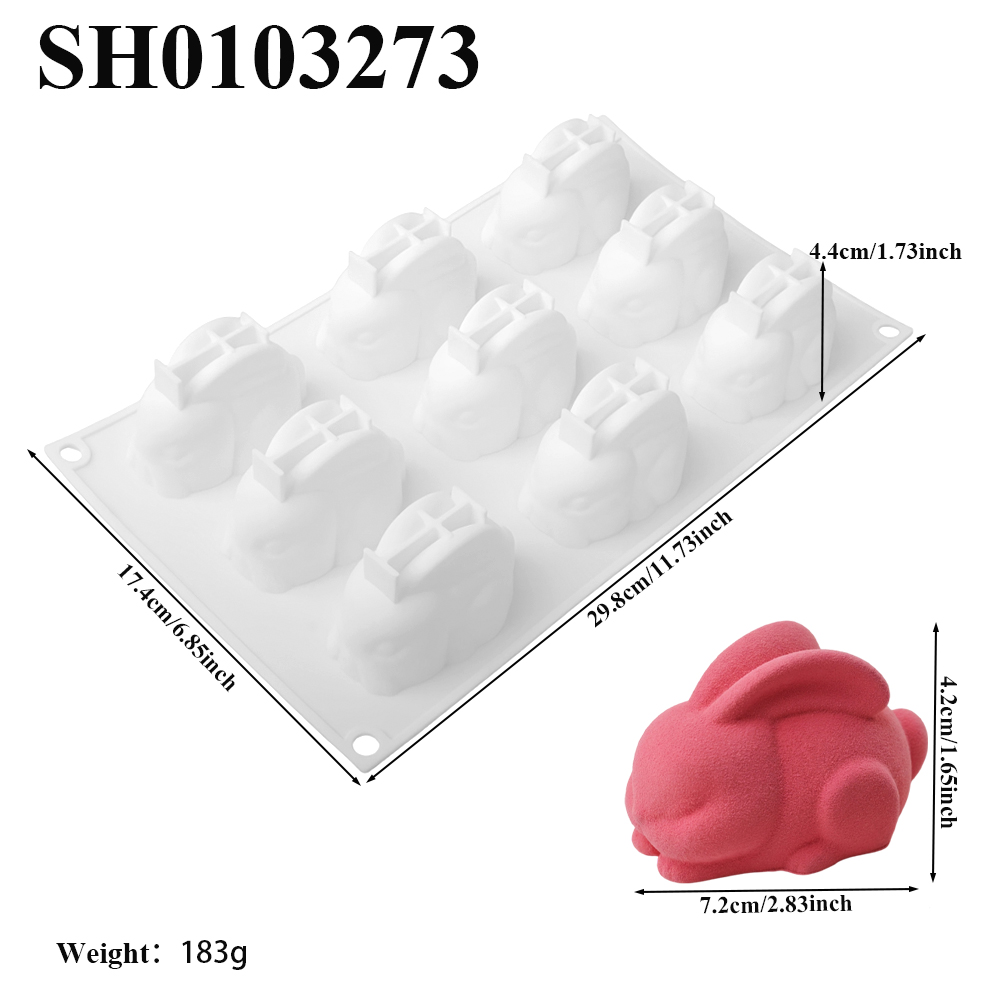 9-Cell Squatting Long Eared Ra - Bunny Cake Mold recension och pris