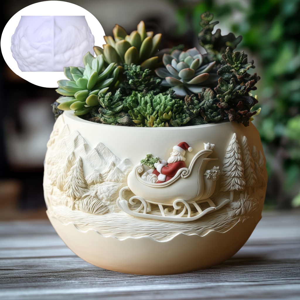 Cedar Sled Santa Claus Relief  - Potsticker Mold recension och pris